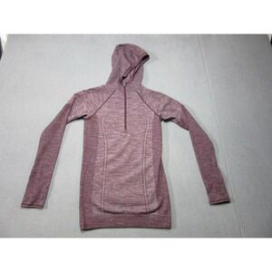 Lululemon Hoodie Womens 6 Purple Excellent Swiftly Wool Blend 1/4 Zip Thumbholes